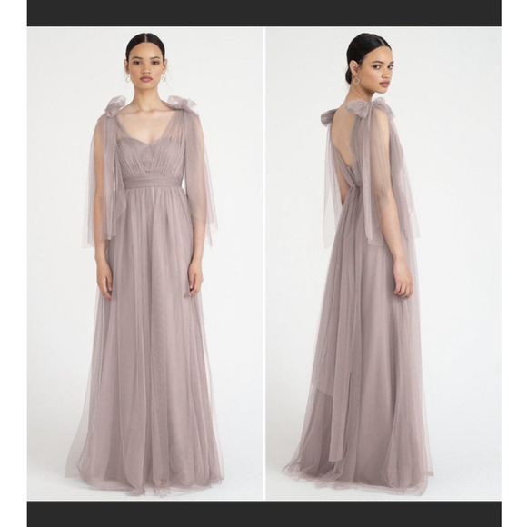 JENNY YOO Blue Dress Annabelle Bridesmaid Maxi Tulle Convertible Blue Green 2 - Picture 15 of 15